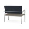 Lesro Newport 2 Seat Tandem Seating Metal Frame No Center Arms, Silver, RS Night Sky Back, MD Farro Seat NP1501 - alternate 3